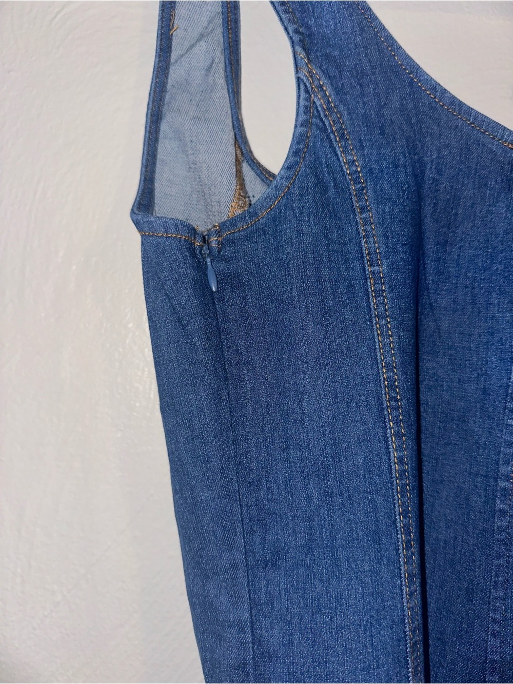 Fashion Nova Blue Denim Square-Neck Midi Dress - Picture 5 of 7